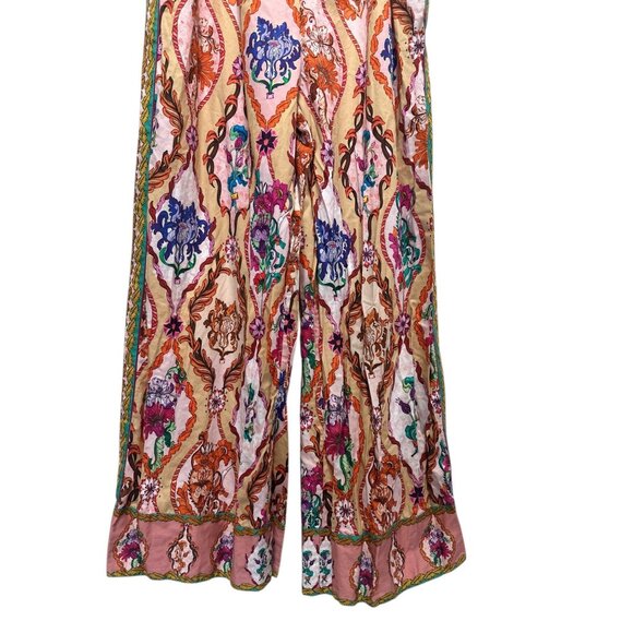 Ranna Gill Anthropologie Bohemian Wide Leg Jumpsuit Womens Medium Floral Pleated - Picture 10 of 16